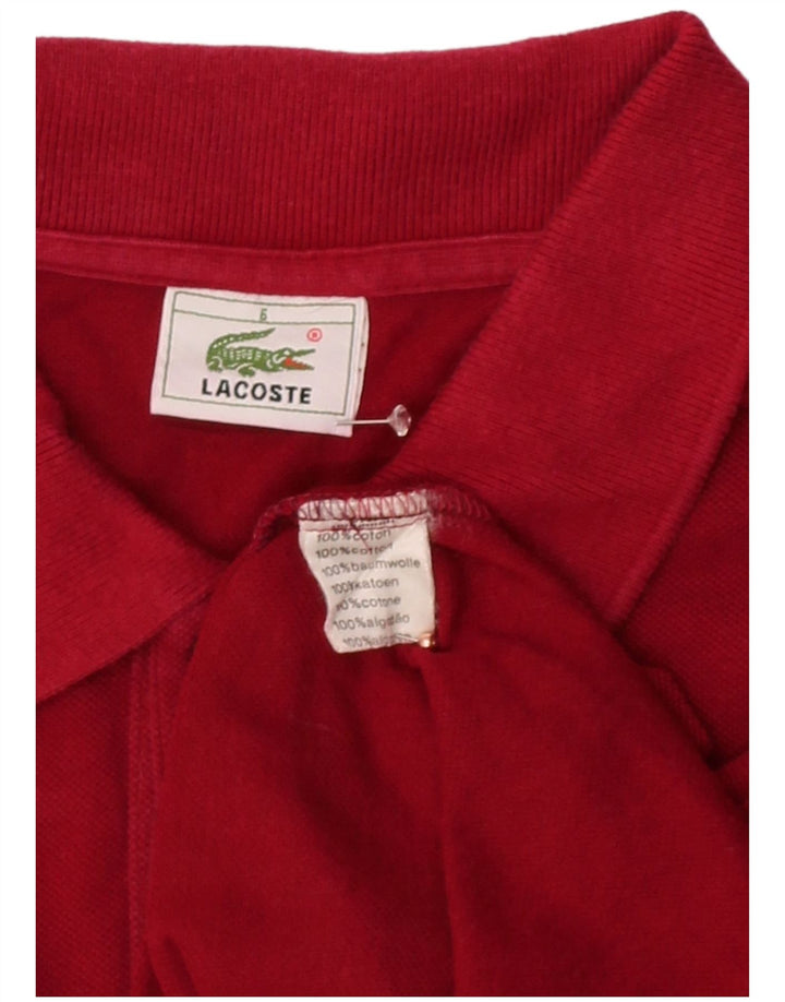 LACOSTE Mens Polo Shirt Size 6 XL Red Cotton