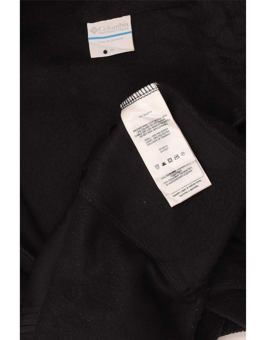 Giacca in pile da uomo Columbia UK 38 poliestere nero medio