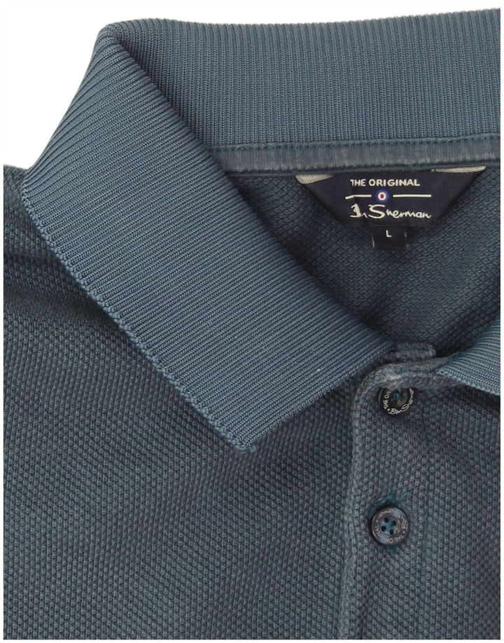 Polo da uomo Ben Sherman grande in cotone blu
