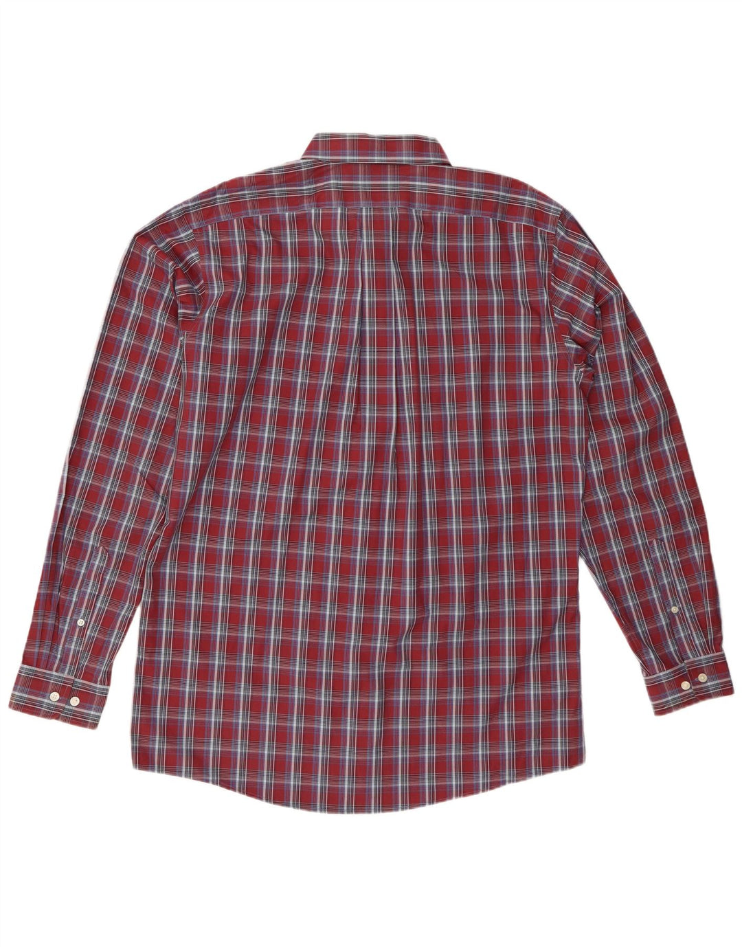 Eddie Bauer Camicia da uomo alta dalla vestibilità classica, grande, in cotone a quadri bordeaux