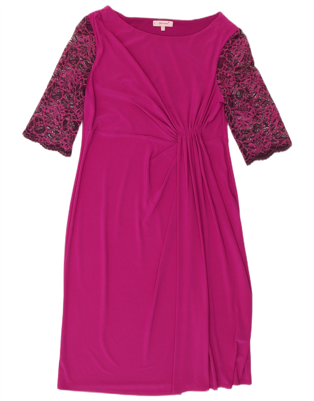 PER UNA Abito tubino da donna con maniche a 3/4 UK 14 Large Rosa Poliestere