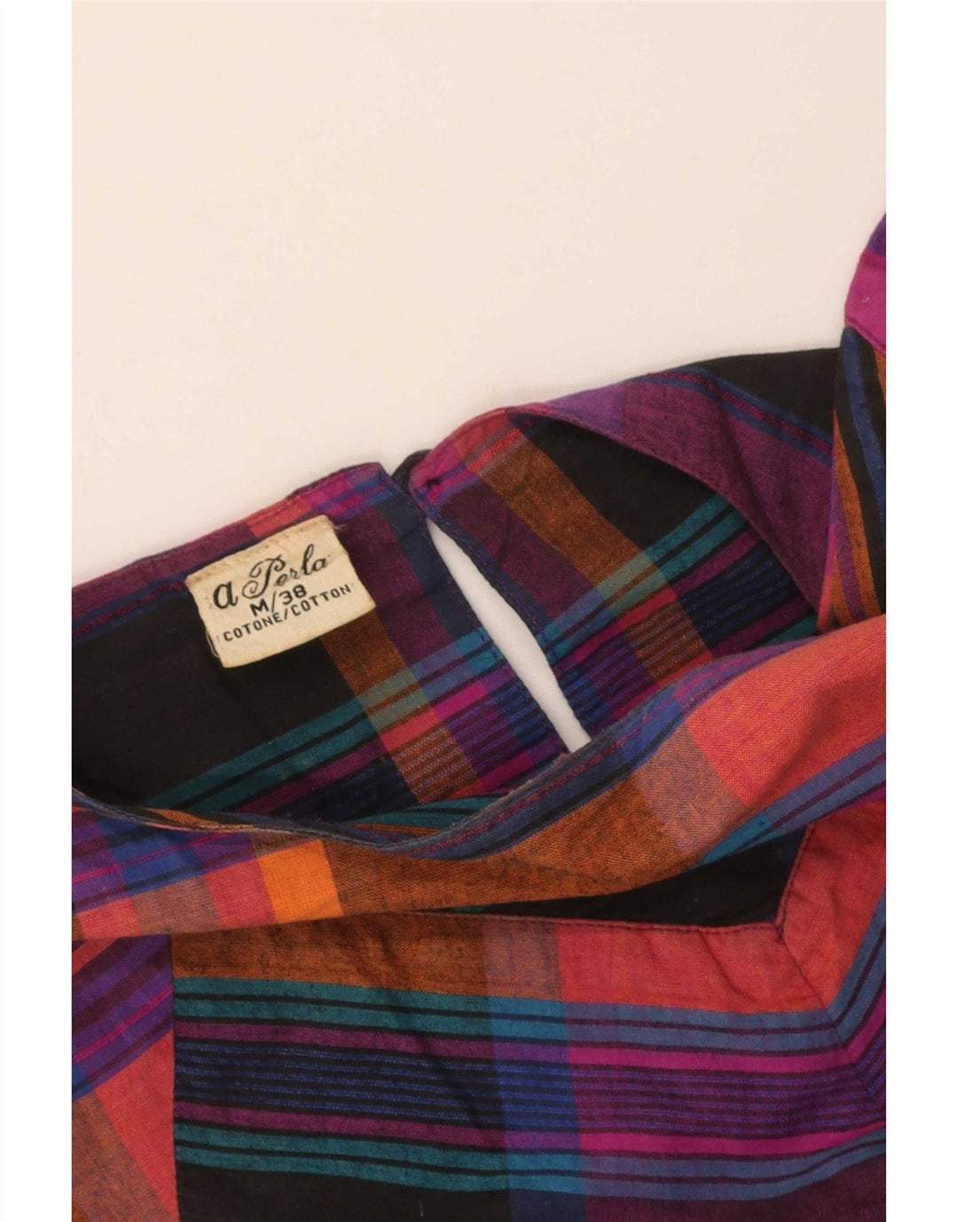 Abito da tenda oversize vintage da donna EU 38 cotone a quadri multicolore medio