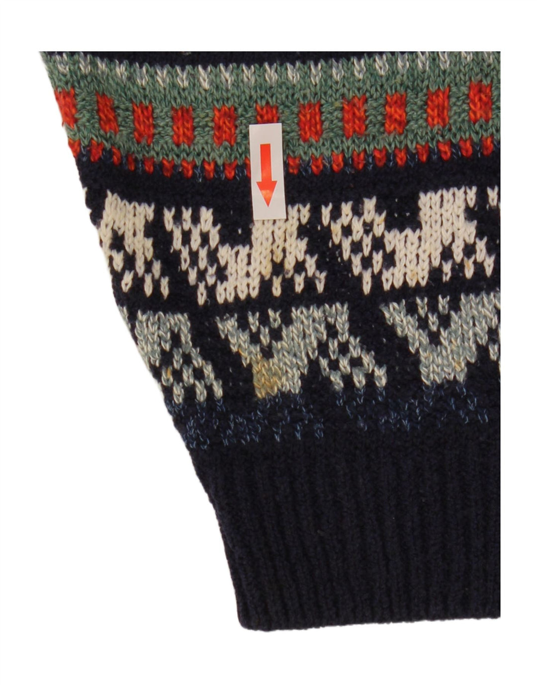 Maglione maglione girocollo da uomo Marks & Spencer grande blu navy Fair Isle