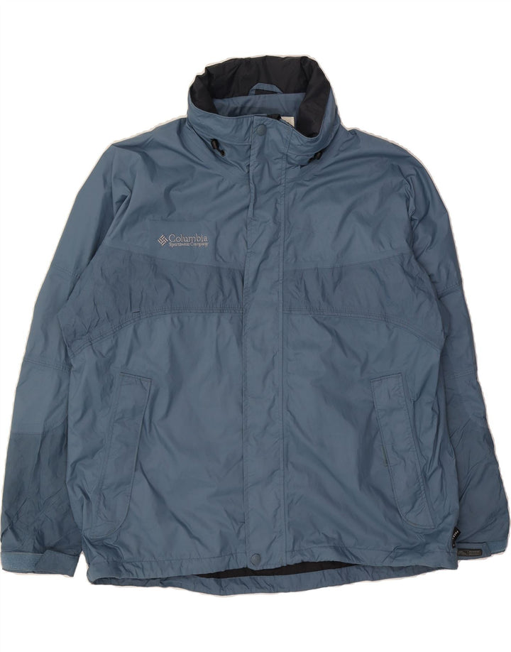 COLUMBIA Mens Rain Jacket UK 42 XL Blue Nylon Vintage Columbia and Second-Hand Columbia from Messina Hembry 