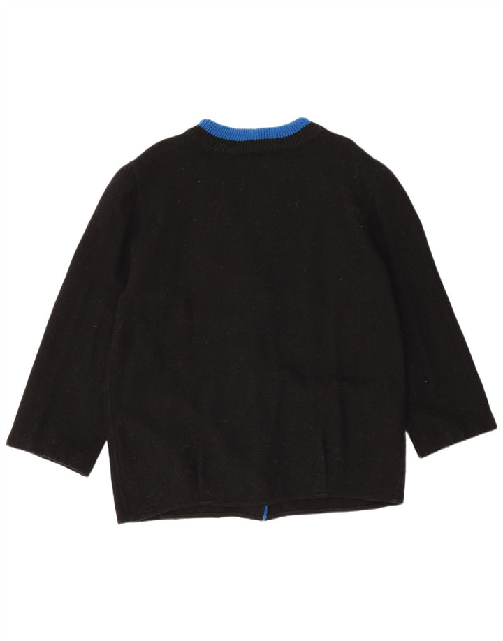 Maglione cardigan con maniche a 3/4 da donna Easy EU 44 XL Lana nera