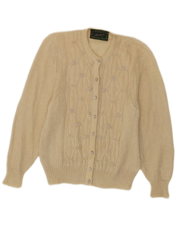 Maglione cardigan da donna Beatrice UK 10 piccolo mohair beige