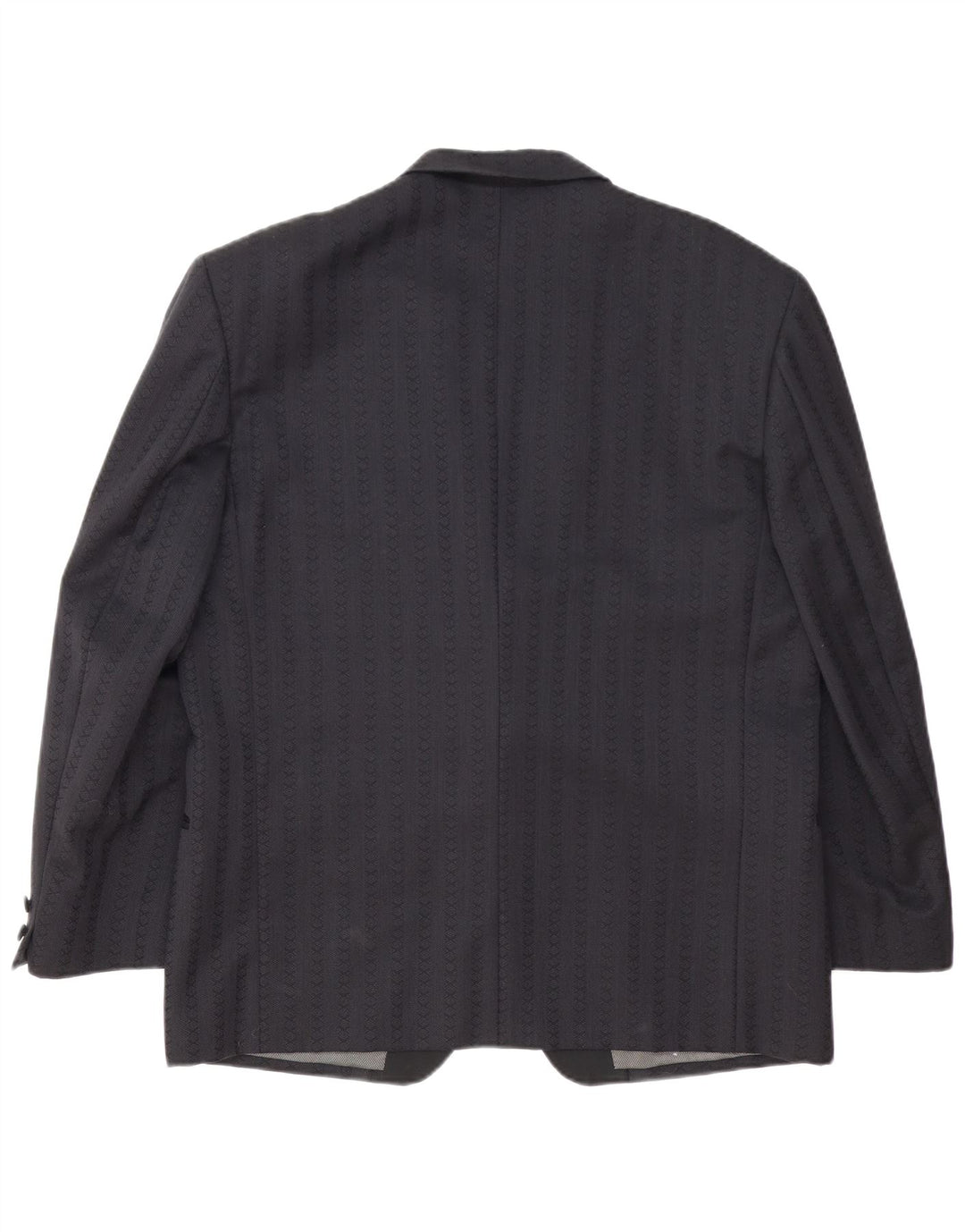 Giacca blazer vintage da uomo a 1 bottone IT 54 2XL Lana vergine a righe blu navy