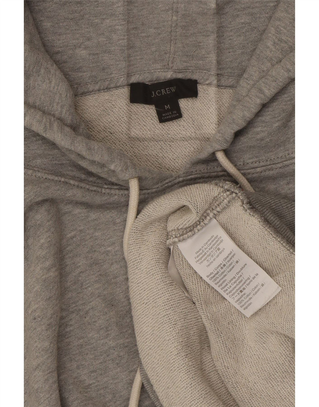 J. CREW Womens Oversized Hoodie Jumper UK 14 Medium Grey Cotton Vintage J. Crew and Second-Hand J. Crew from Messina Hembry 