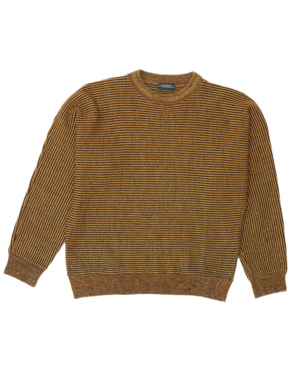 Maglione vintage da uomo girocollo a righe multicolori