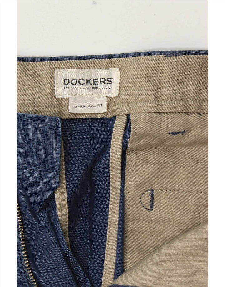 Dockers Pantaloni Chino Extra Sim Fit da Uomo W32 L29 Blu Navy