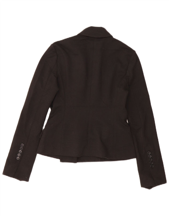 BCBGMAXAZRIA Giacca blazer doppiopetto da donna UK 6 XS poliestere nero