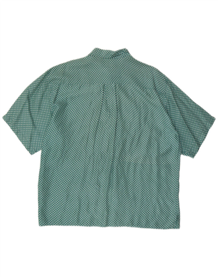 Camicia a maniche corte da uomo VINTAGE XL in seta maculata verde