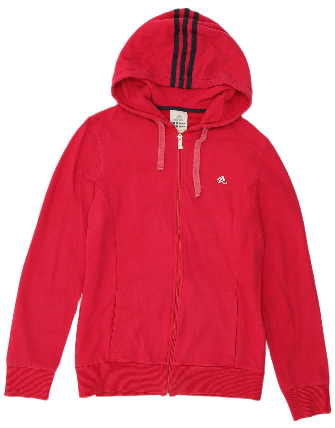 Maglione con cappuccio e zip da donna Adidas UK 14 cotone rosa medio