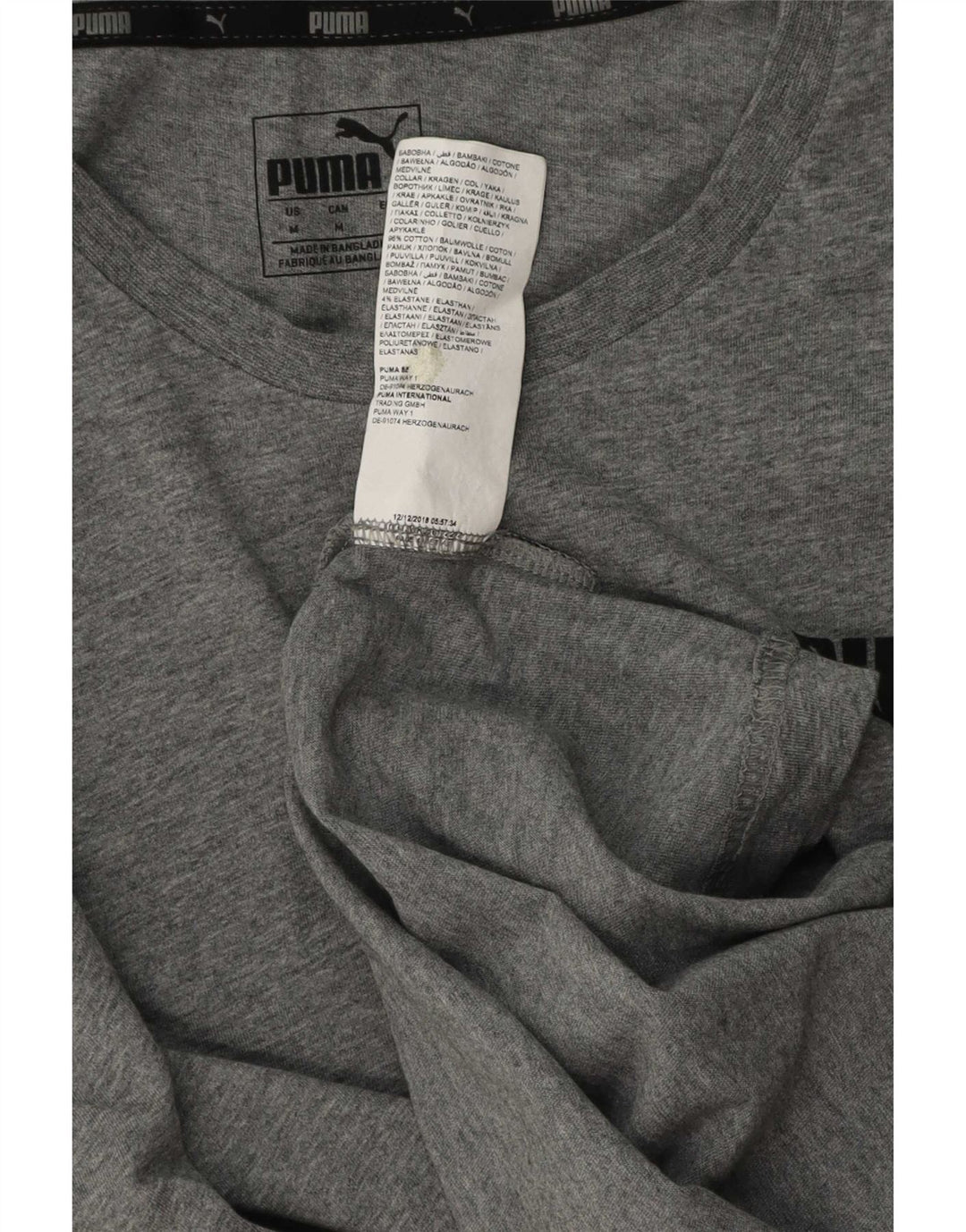 T-shirt da uomo Puma Top in cotone grigio medio