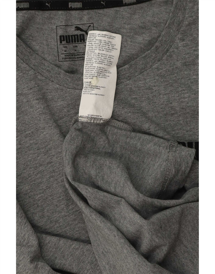 T-shirt da uomo Puma Top in cotone grigio medio