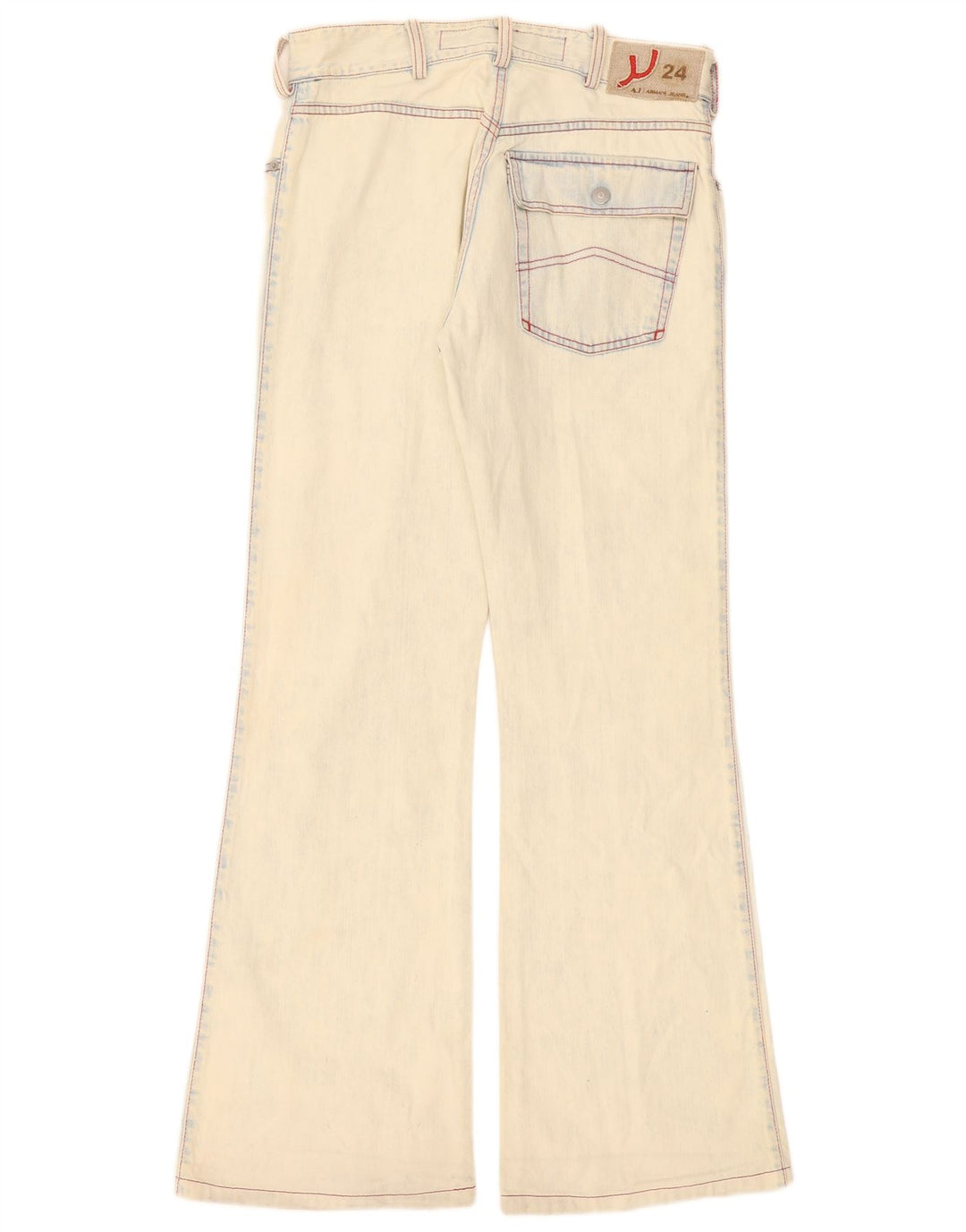 Jeans svasati da donna Armani W31 L31 in cotone bianco sporco