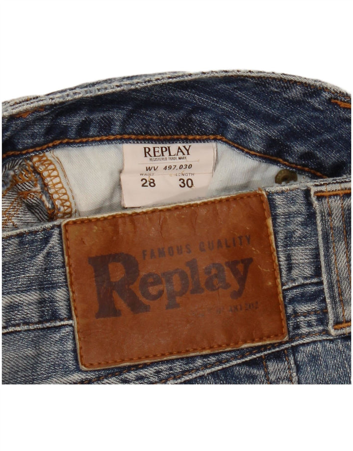 Jeans dritti da donna Replay W28 L30 cotone blu