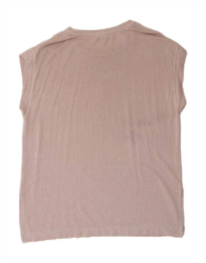 ZARA Womens Oversized T-Shirt Top UK 14 Medium Pink Striped Vintage Zara and Second-Hand Zara from Messina Hembry 