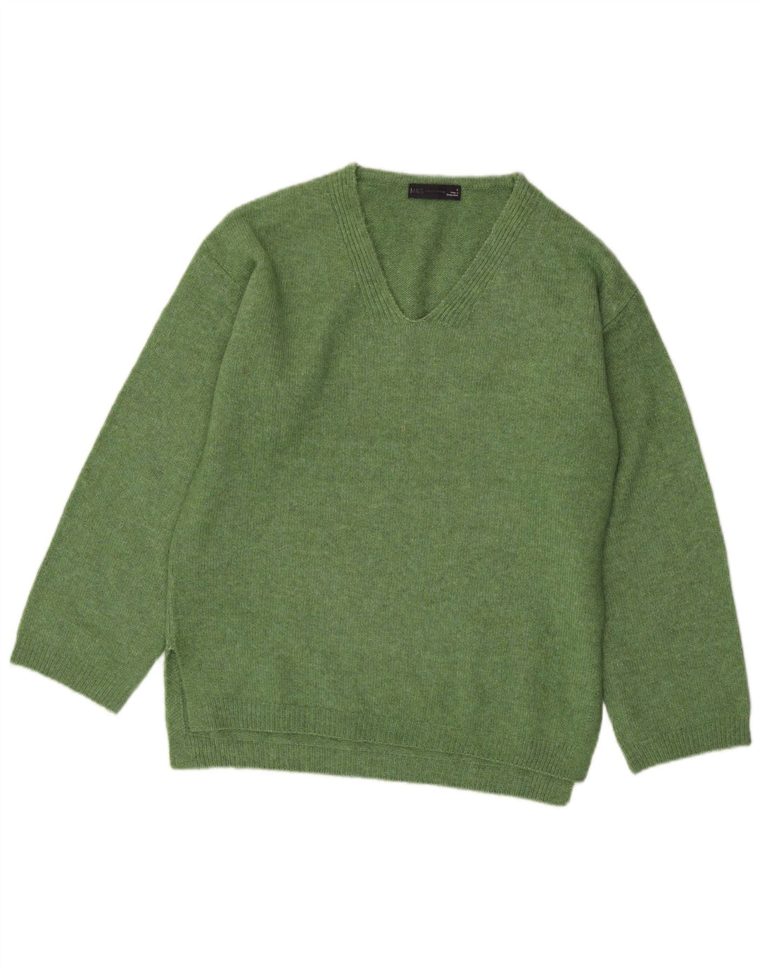 Maglione oversize con scollo a V da donna Marks & Spencer UK 10 piccolo verde
