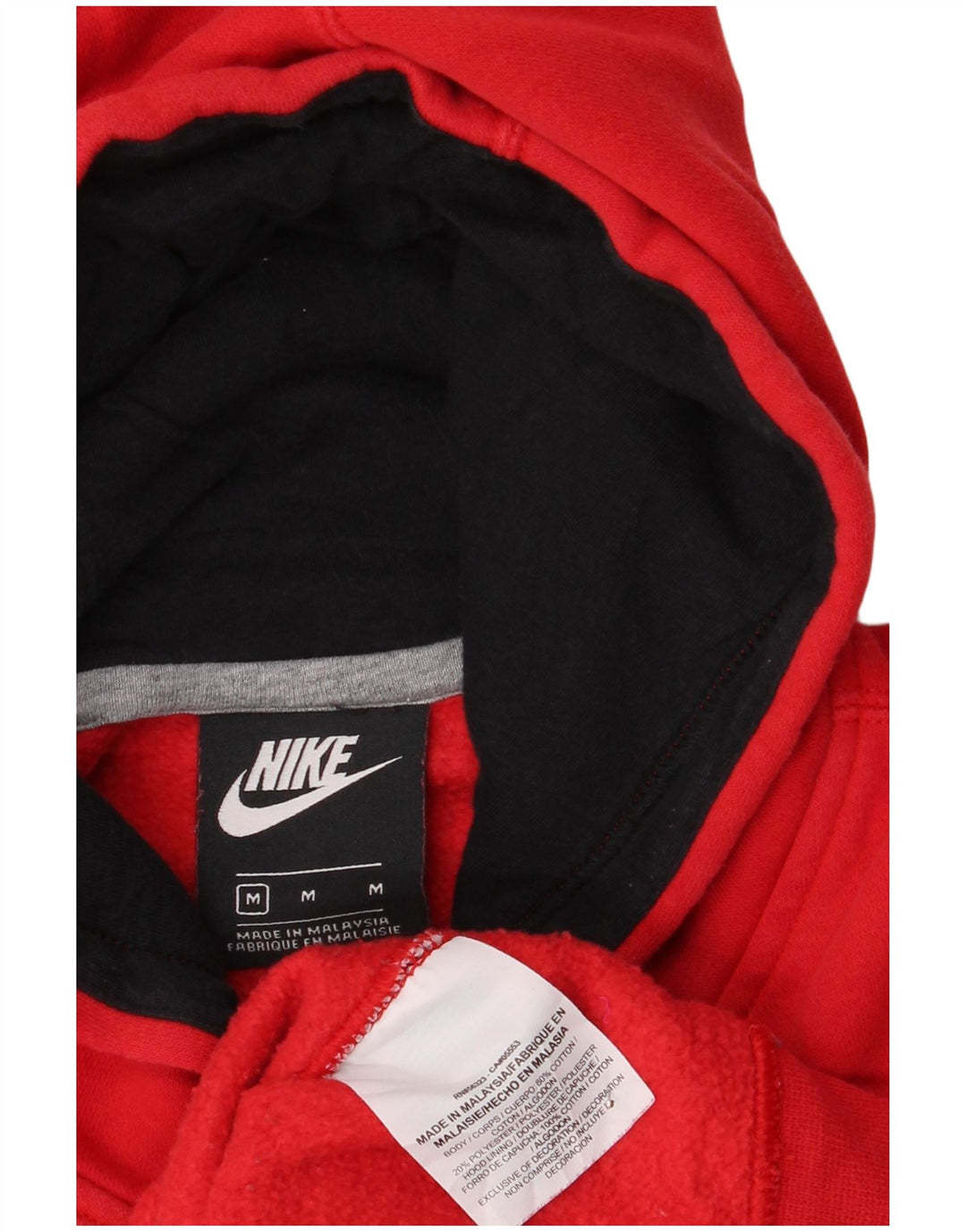 Felpa con cappuccio grafica Nike da uomo in cotone rosso medio
