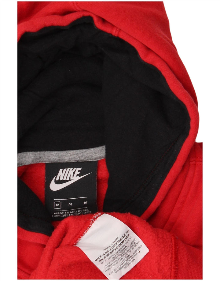 Felpa con cappuccio grafica Nike da uomo in cotone rosso medio
