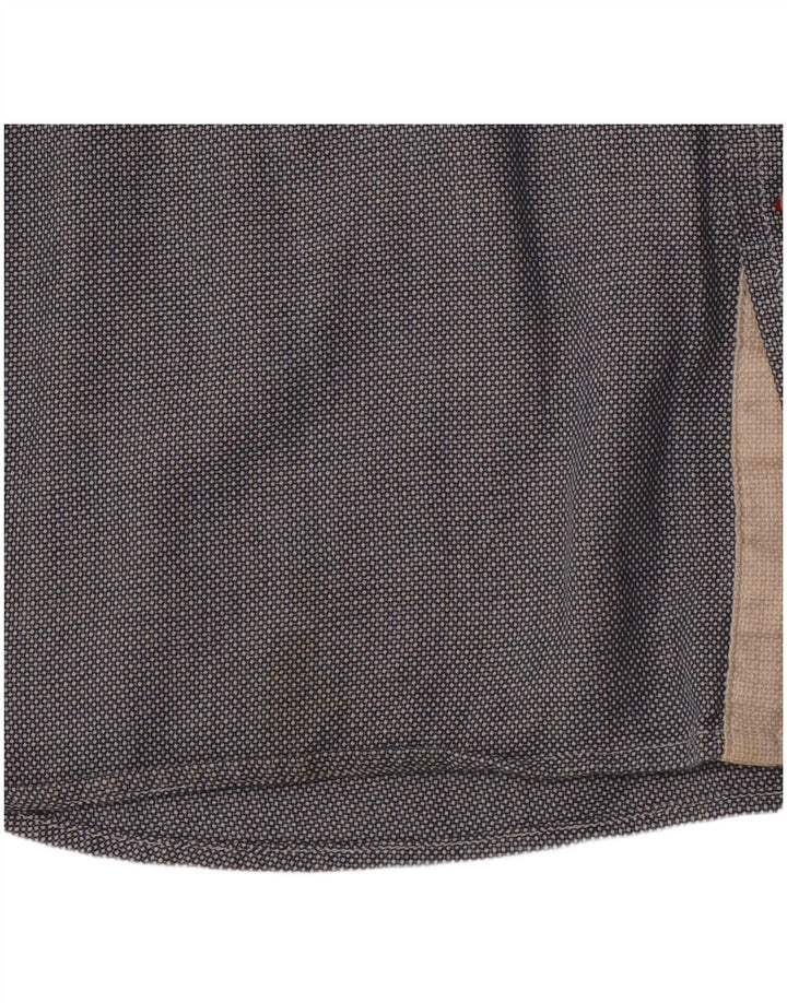 TOMMY HILFIGER Camicia da uomo vestibilità regolare XL Cotone maculato grigio