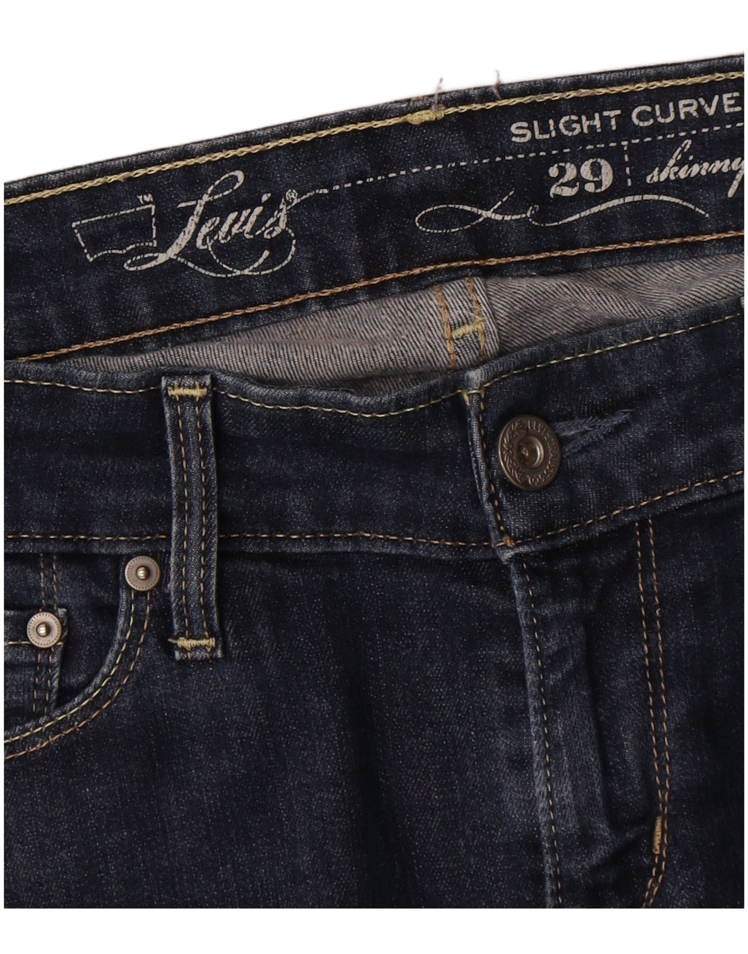 Jeans skinny Levi's da donna con curva leggera W29 L33 Blu navy