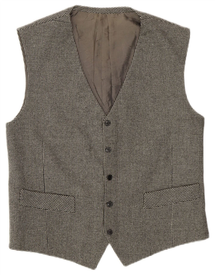 Gilet vintage da uomo piccolo pied de poule grigio