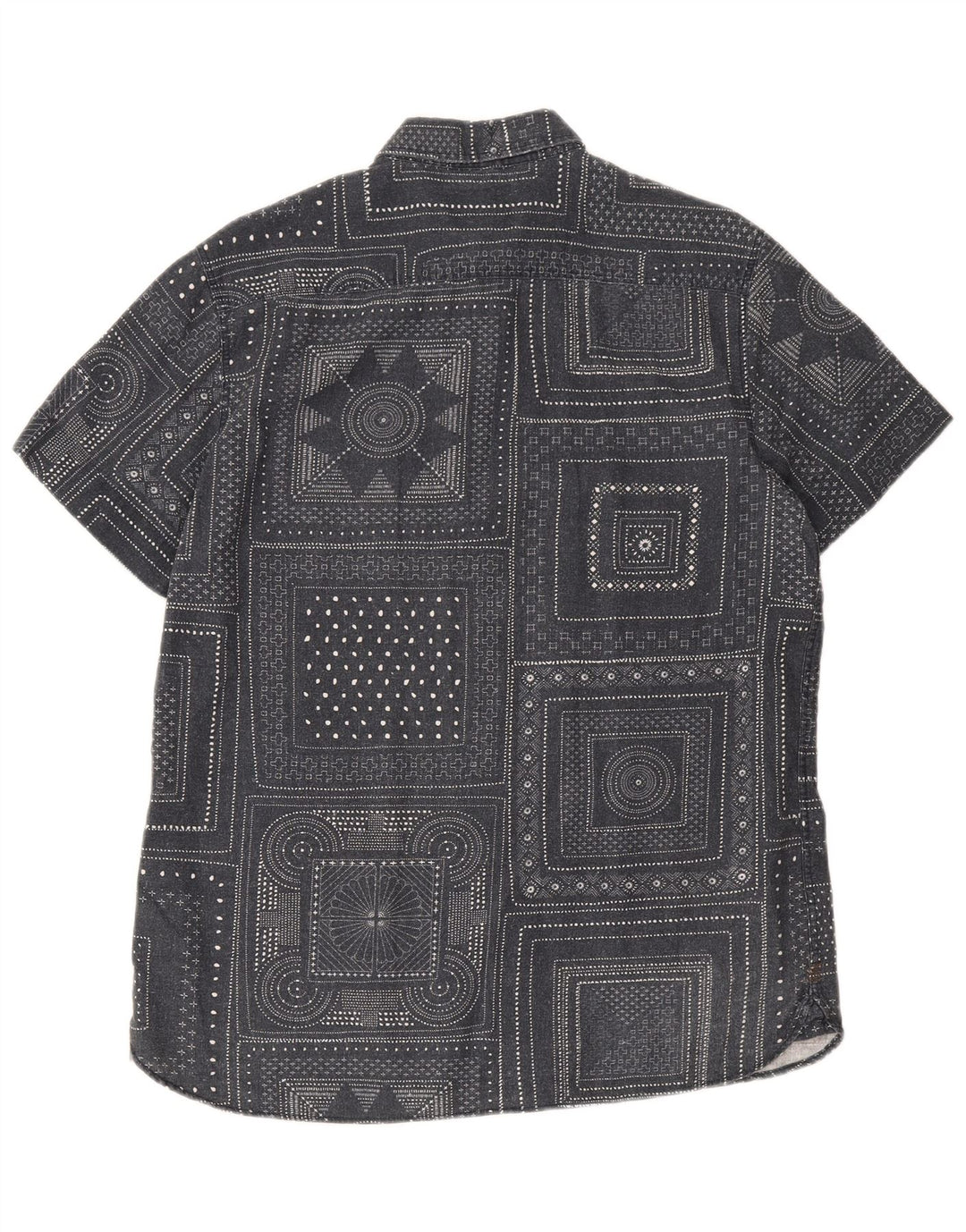 Camicia a maniche corte da uomo John Lewis in cotone geometrico grigio medio