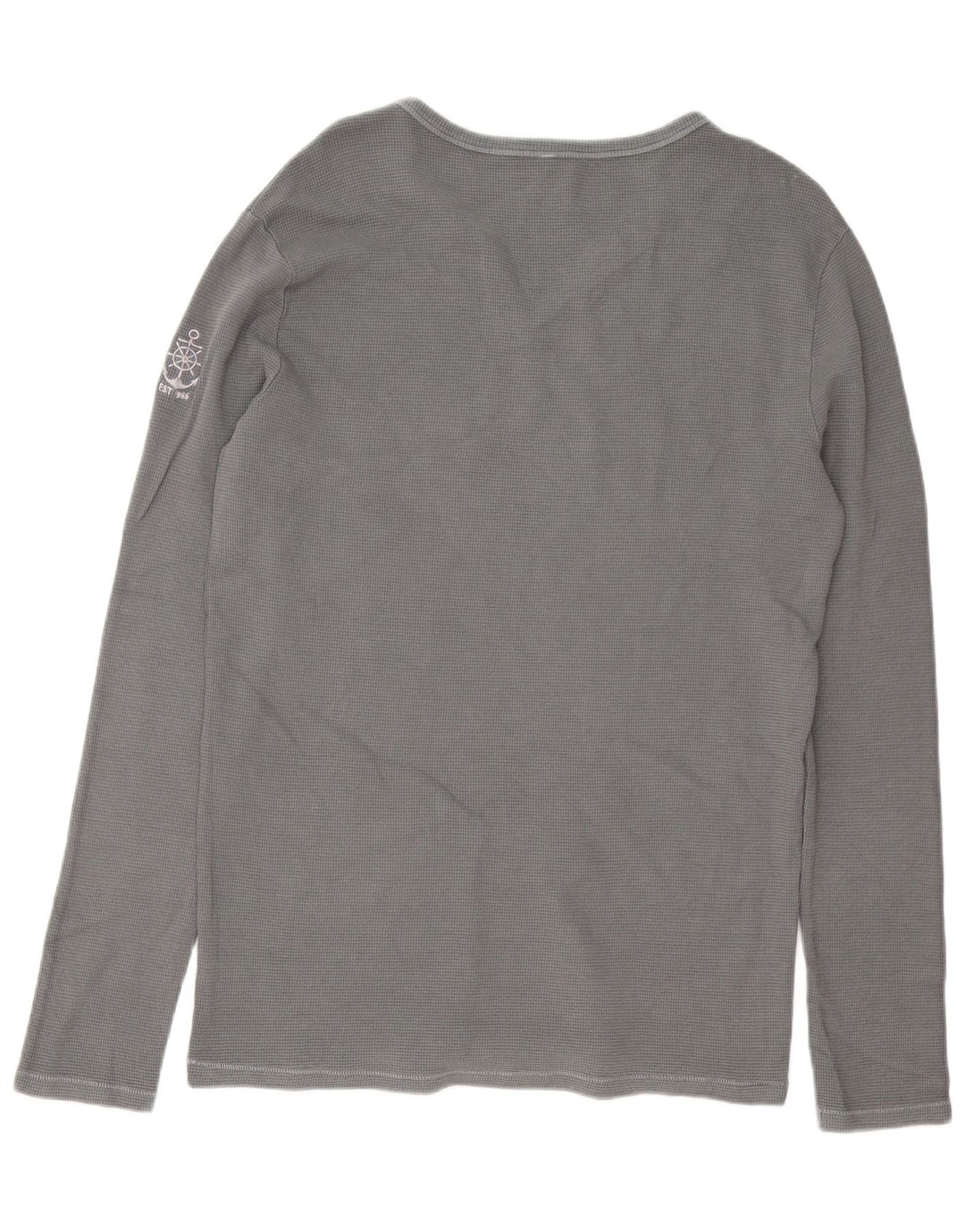 Top Benetton Uomo Manica Lunga Large Grigio Cotone