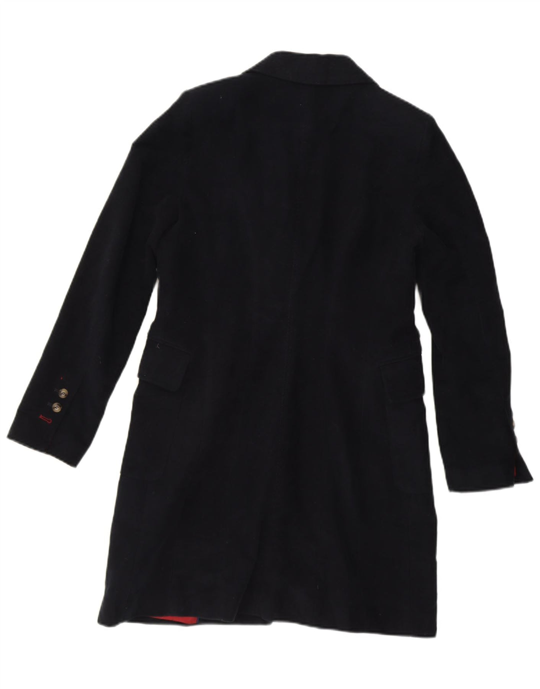 ZARA Womens Overcoat UK 14 Large Navy Blue Cotton