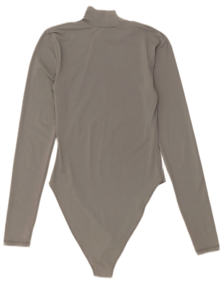 Body a maniche lunghe da donna Zara UK 12 Nylon grigio medio