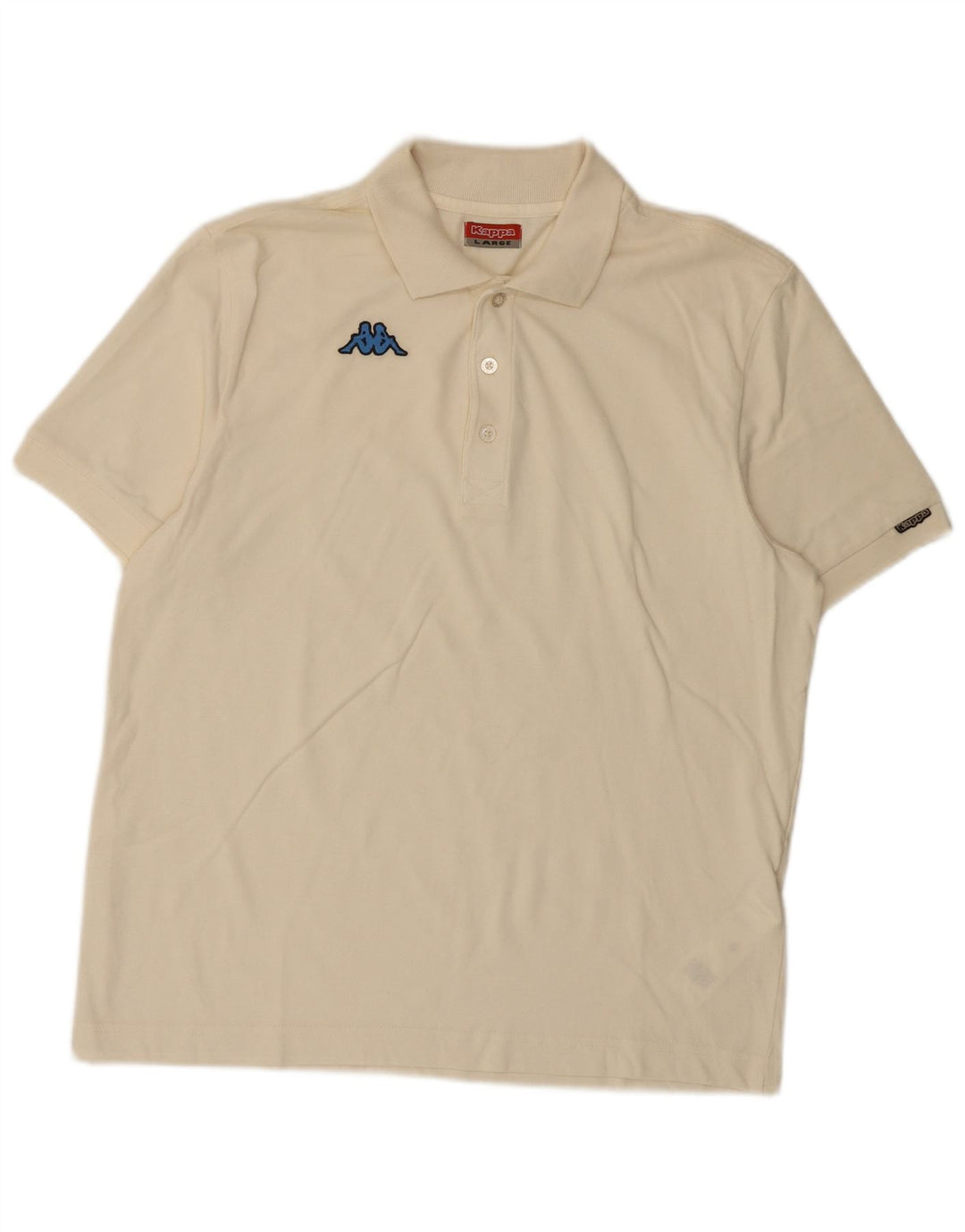 Polo Kappa Uomo Large Bianca In Cotone