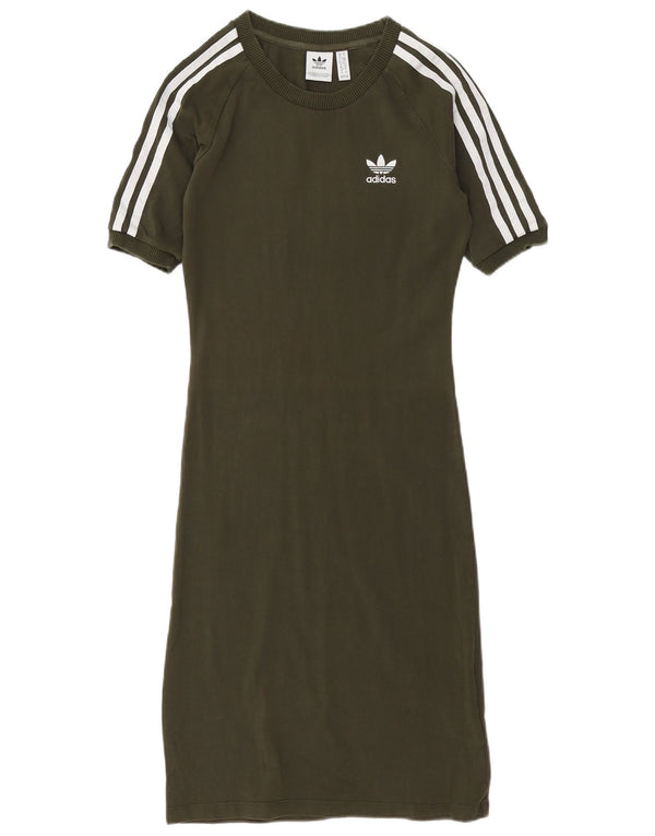 Abito t-shirt da donna Adidas UK 10 piccolo cotone verde