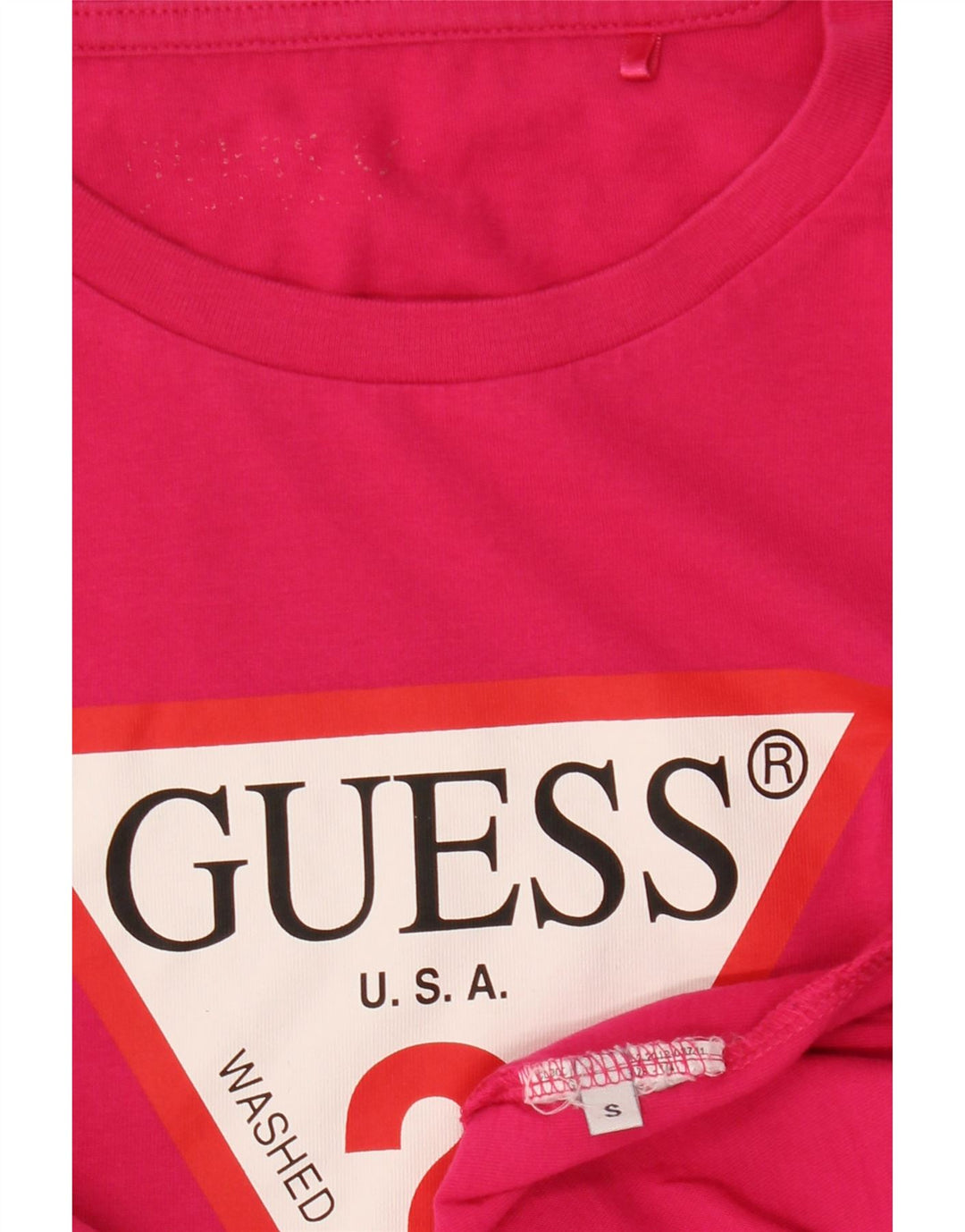 T-shirt grafica da donna GUESS Top UK 10 Small Rosa