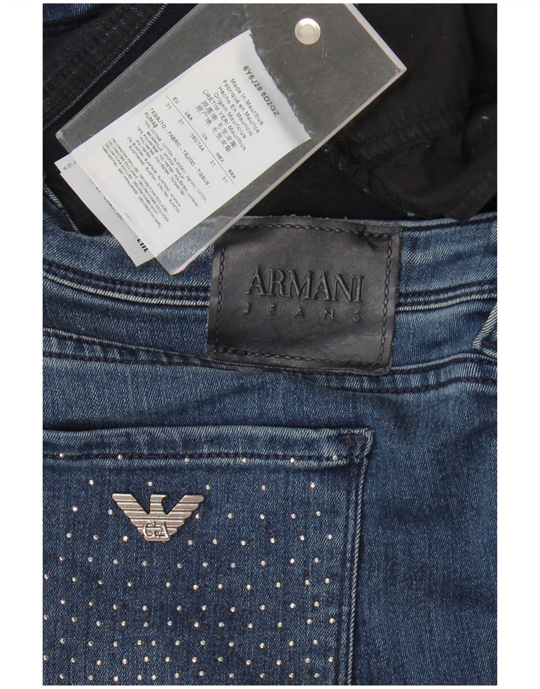 Jeans skinny da donna Armani W31 L32 cotone blu