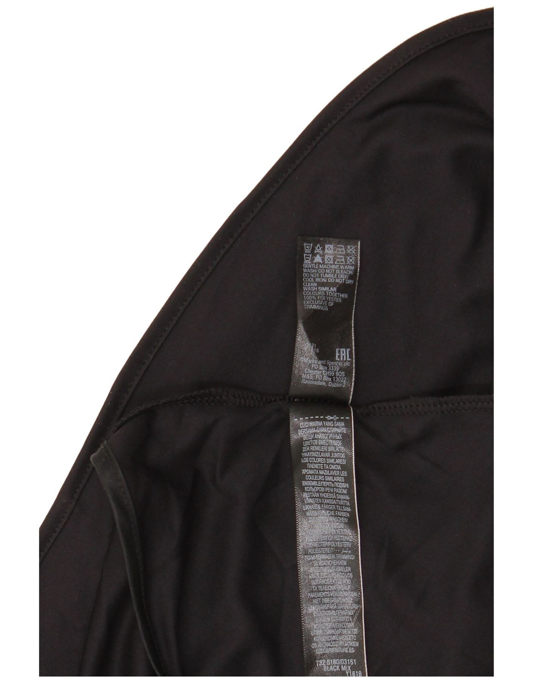 Abito sottoveste da donna Marks & Spencer UK 18 XL poliestere nero