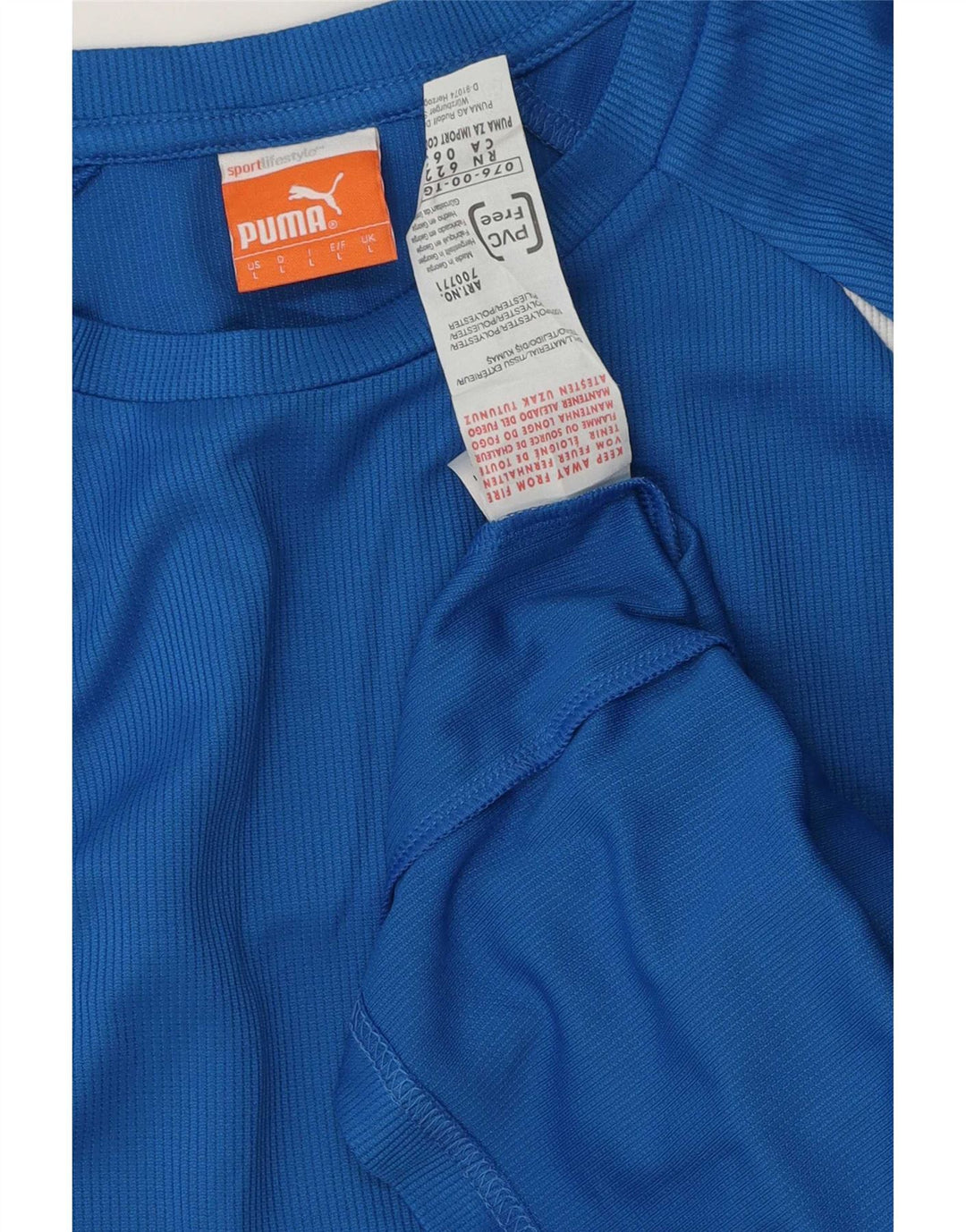 Maglia Puma da uomo a maniche lunghe in poliestere a righe grandi blu