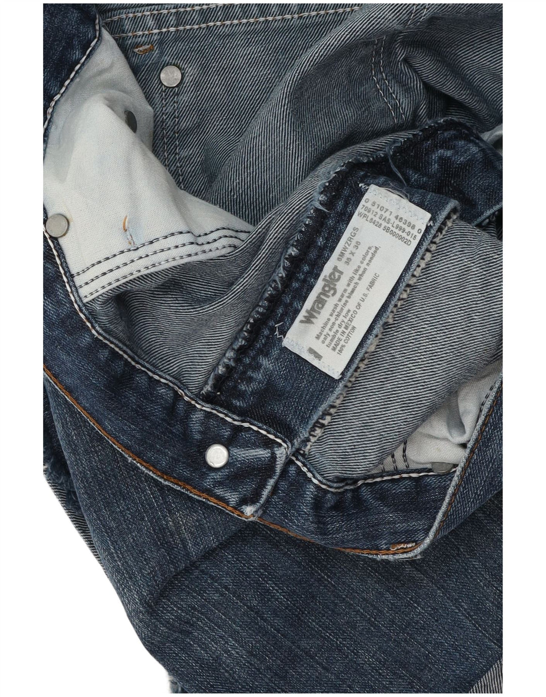 Pantaloncini di jeans da uomo Wrangler W36 grandi in cotone blu