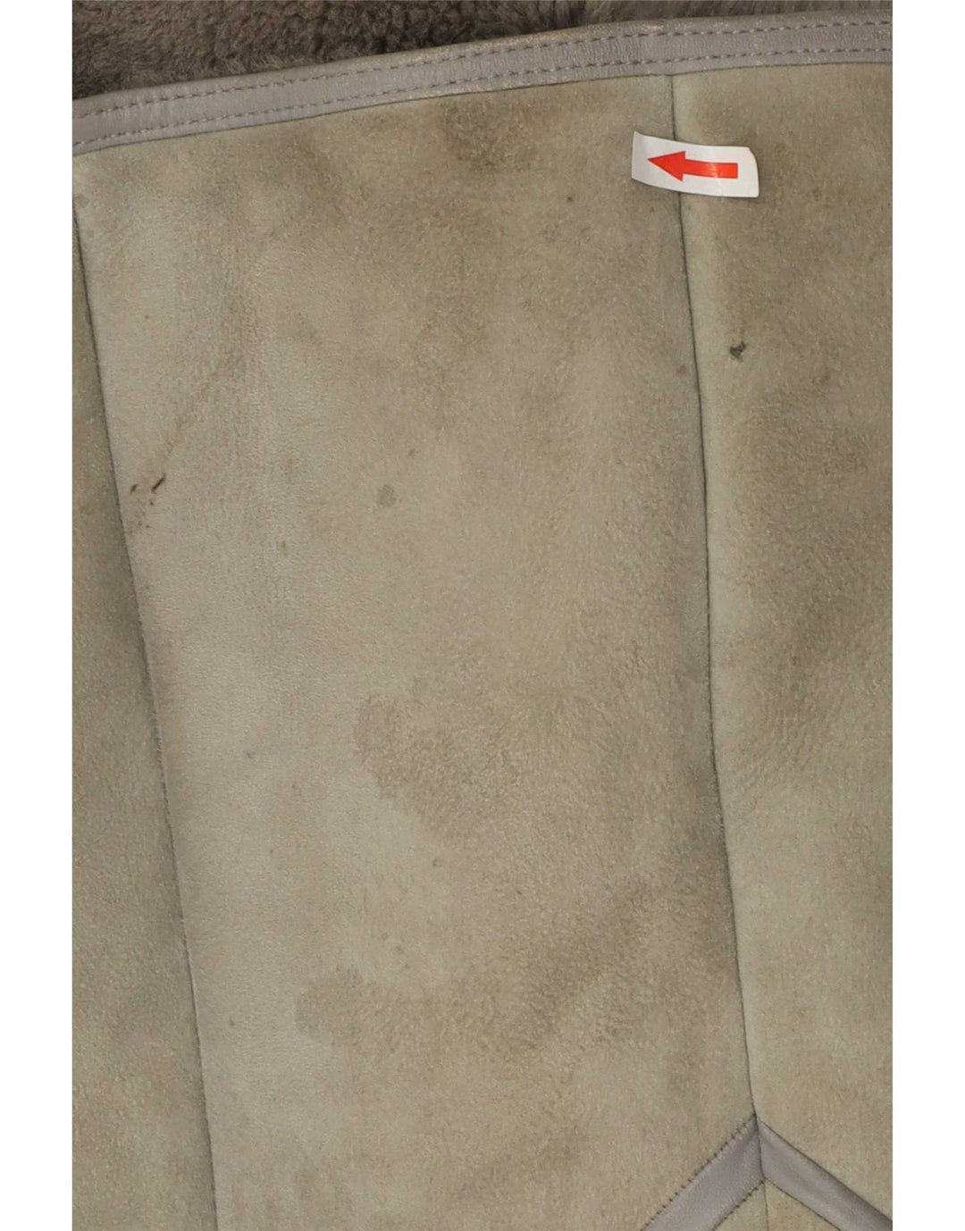 Cappotto in shearling vintage da donna EU 40 in pelle di agnello grigio medio