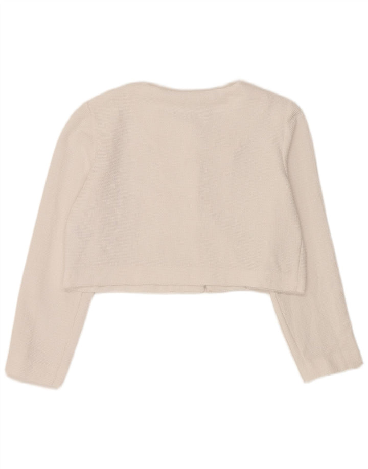 Giacca Bolero da donna Zara UK 16 grande poliestere bianco