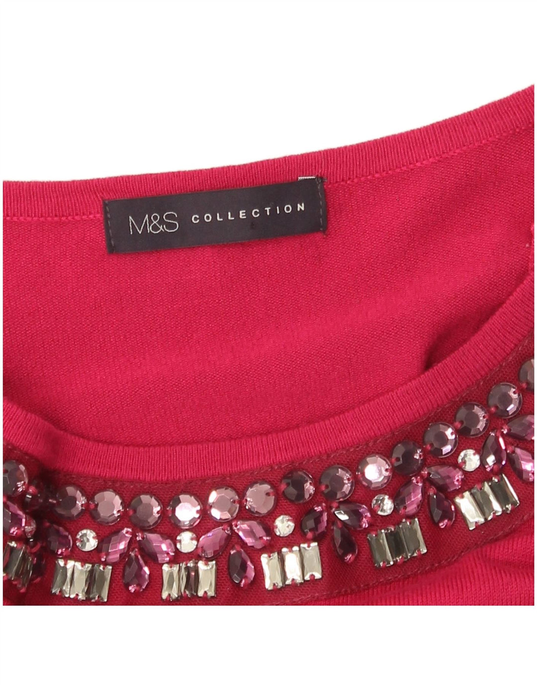MARKS & SPENCER Maglione da donna con scollo a barca UK 16 Large Rosa