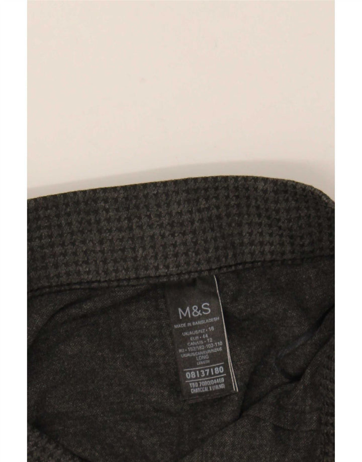 Pantaloni slim da donna Marks & Spencer UK 16 Large W32 L27 Pied de poule grigio