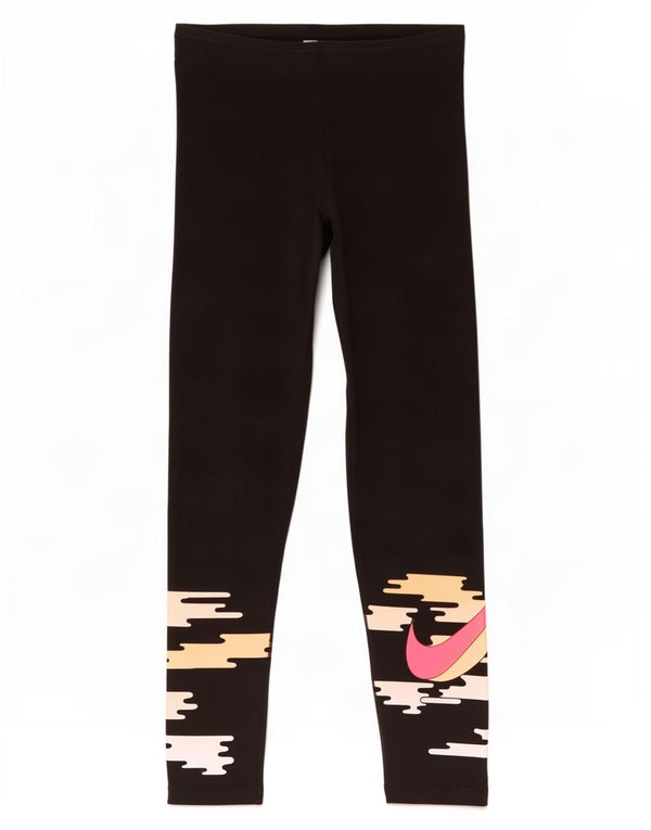 Leggings grafici Nike Dri Fit da donna UK 12 cotone medio nero