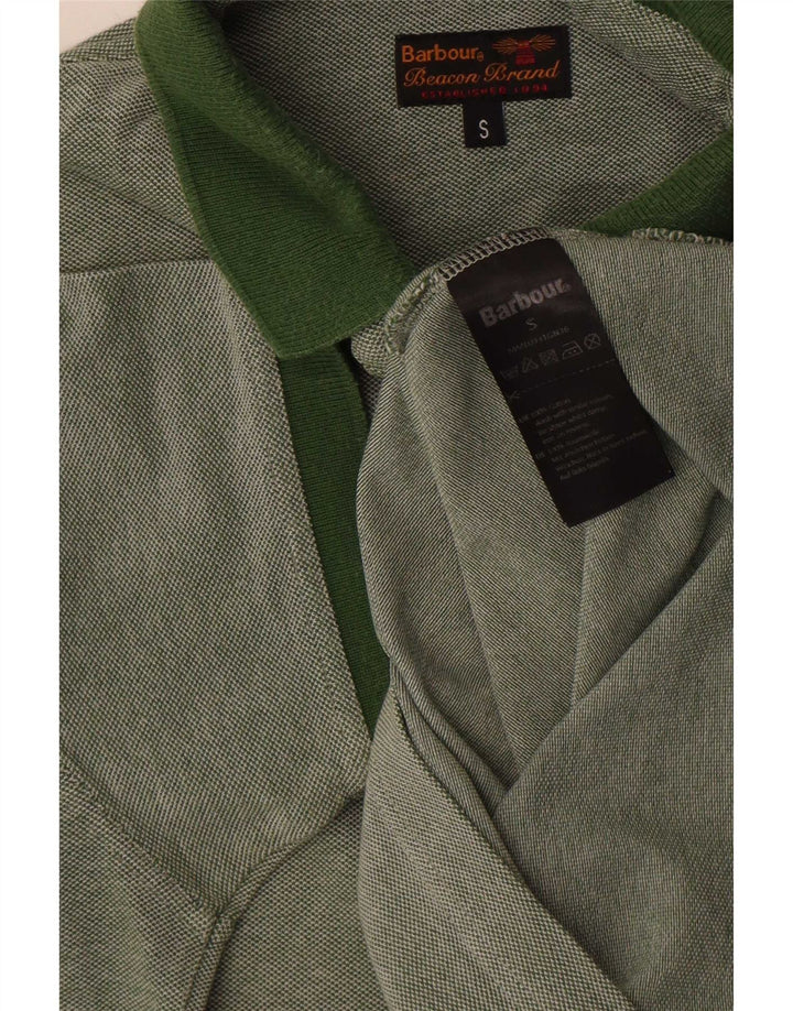 Polo da uomo Barbour piccola in cotone verde