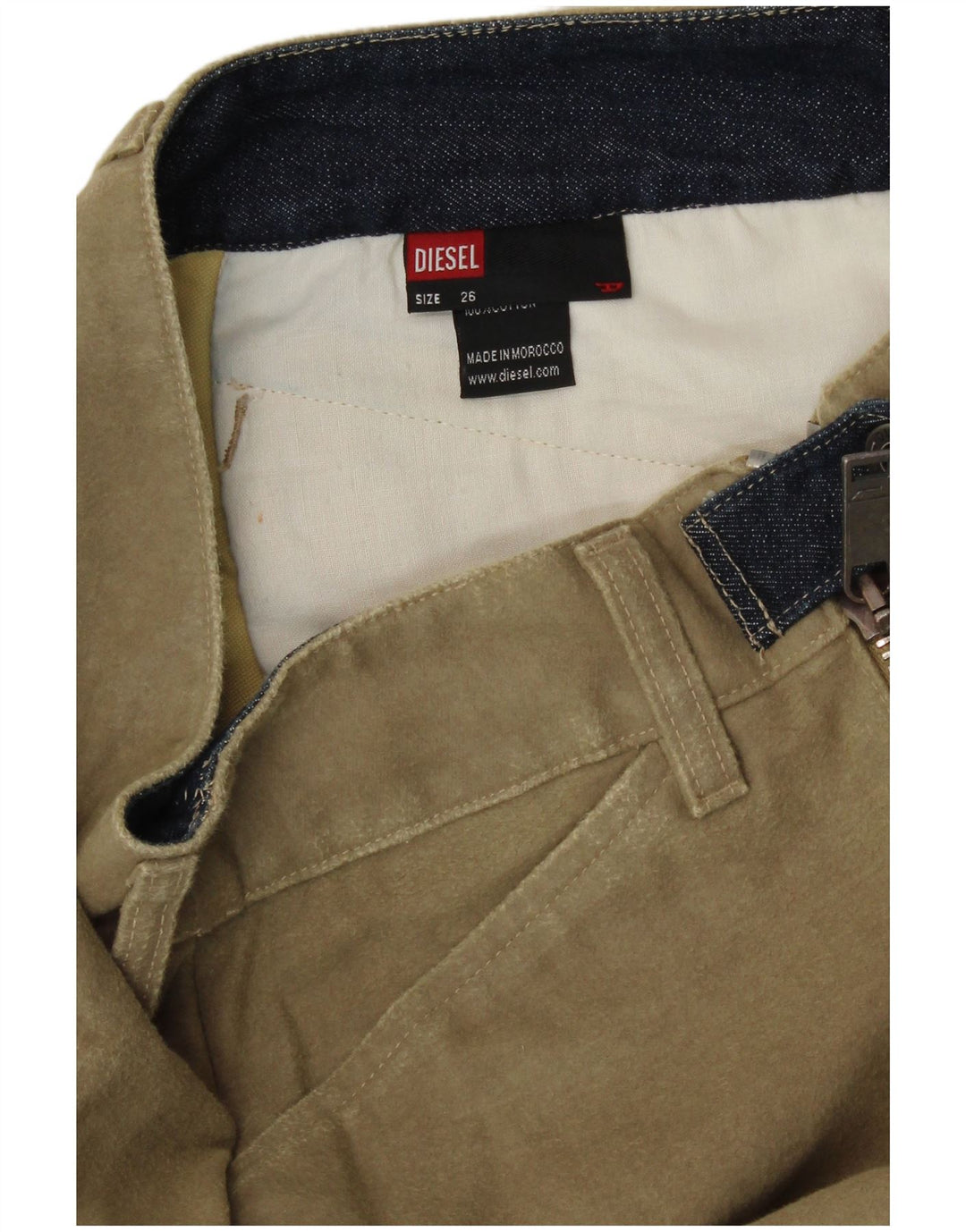 Gonna tubino da donna Diesel W26 piccola in cotone kaki