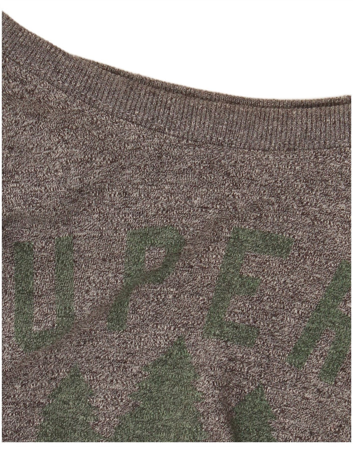 T-shirt grafica da uomo Superdry Top in cotone chiazzato grigio piccolo