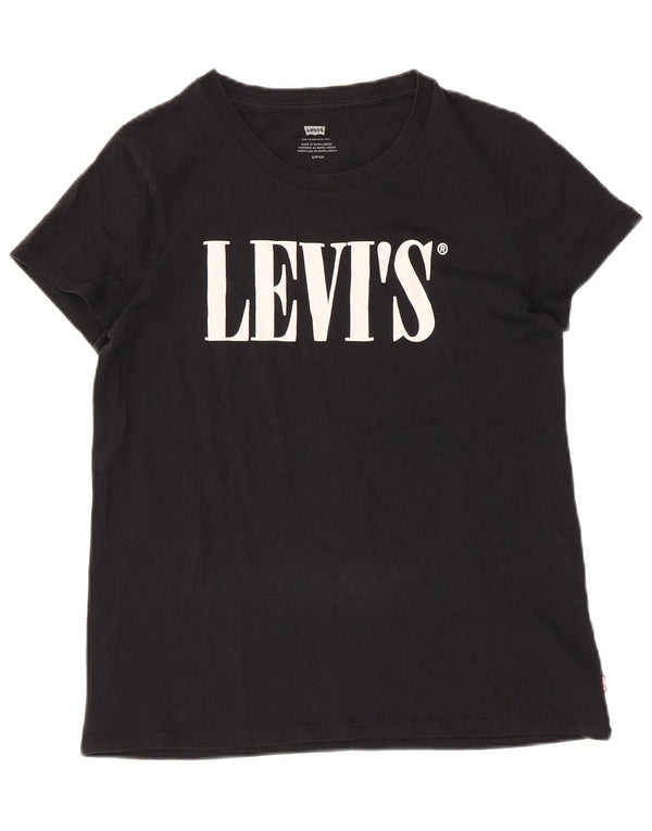 T-shirt grafica da donna Levi's Top UK 10 piccola nera
