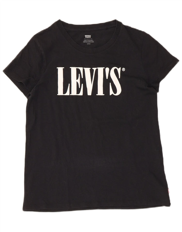 T-shirt grafica da donna Levi's Top UK 10 piccola nera