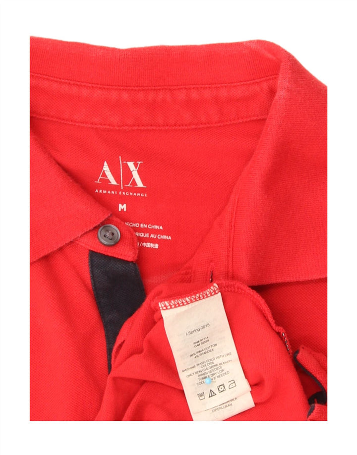 Polo da uomo Armani Exchange in cotone rosso medio